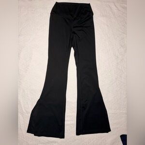 Jet Black Split Bottom Bootleg Leggings